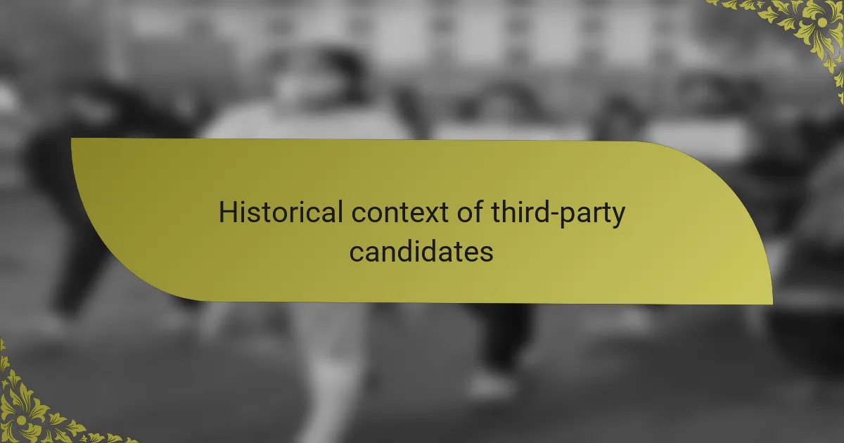 Historical context of third-party candidates