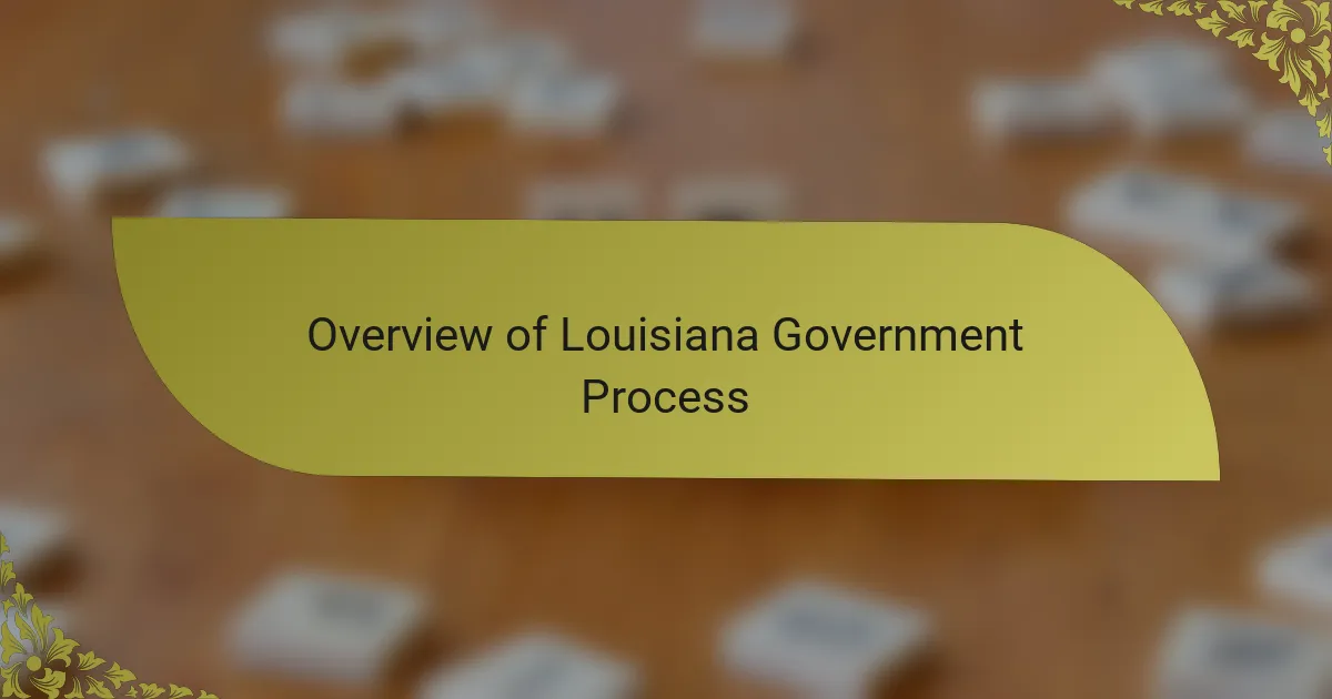 Overview of Louisiana Government Process
