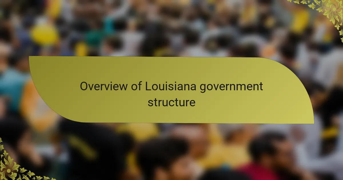 Overview of Louisiana government structure