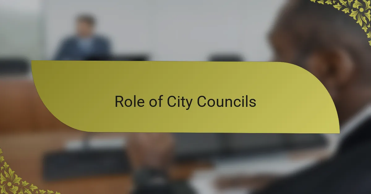Role of City Councils
