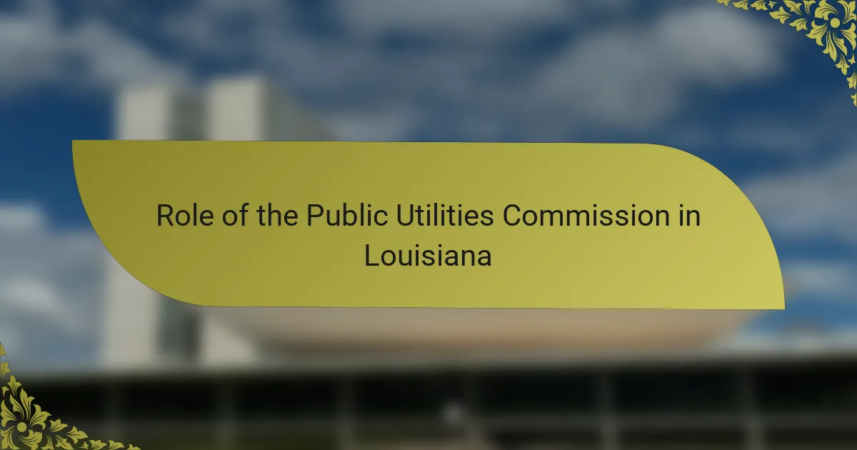 Role of the Public Utilities Commission in Louisiana