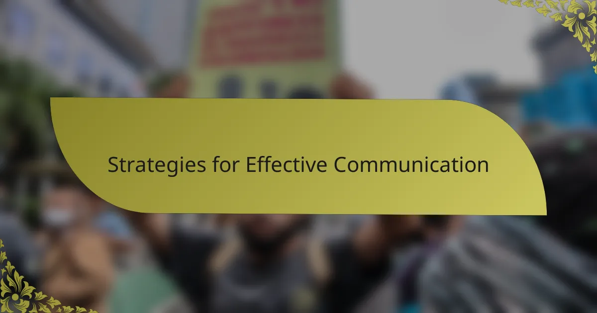 Strategies for Effective Communication