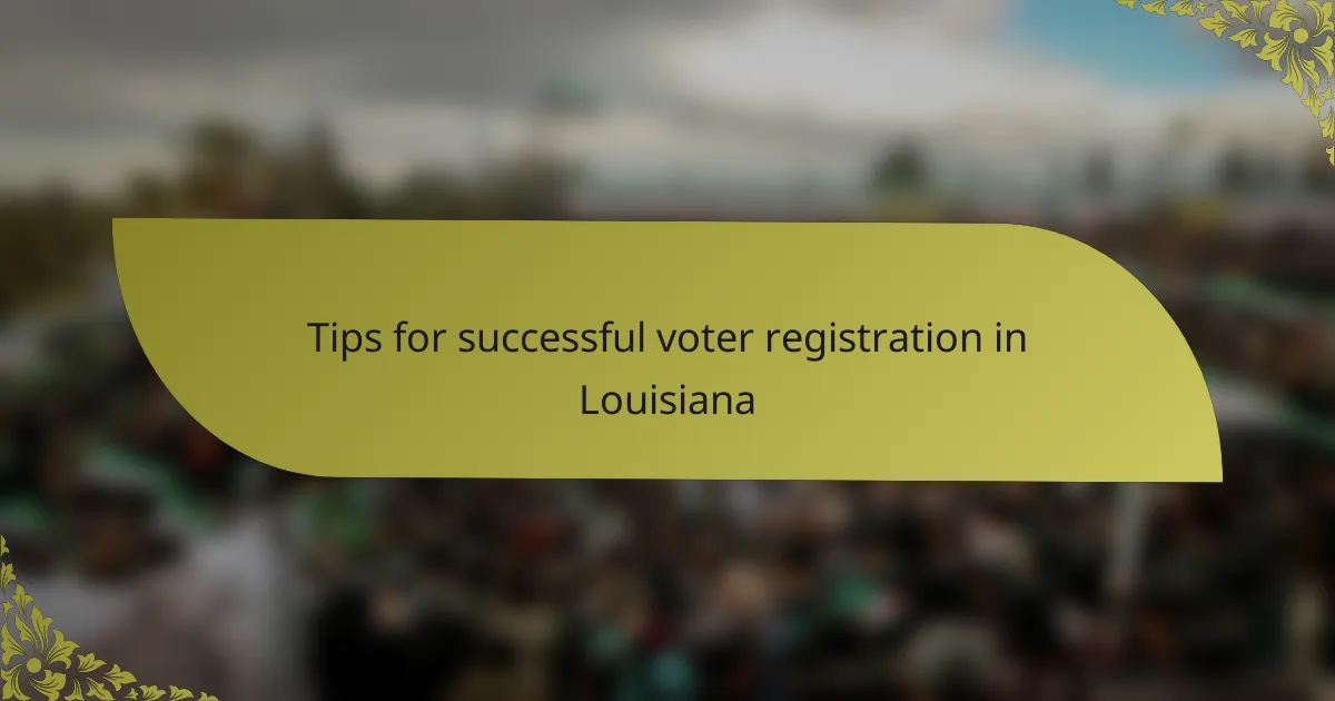 Tips for successful voter registration in Louisiana